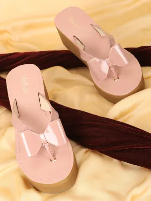 Escarpins compensés à enfiler Peach Patent (TC-MSI-477-PEAC)