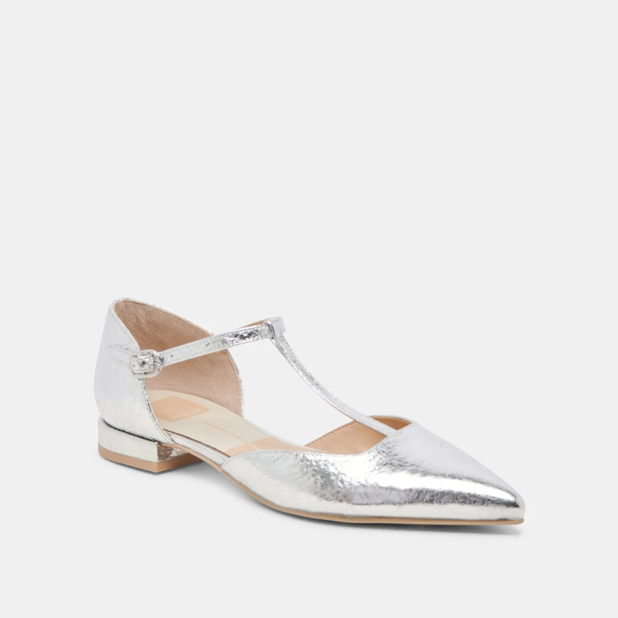 PEATY FLATS CUIR ARGENTÉ VIEILLI