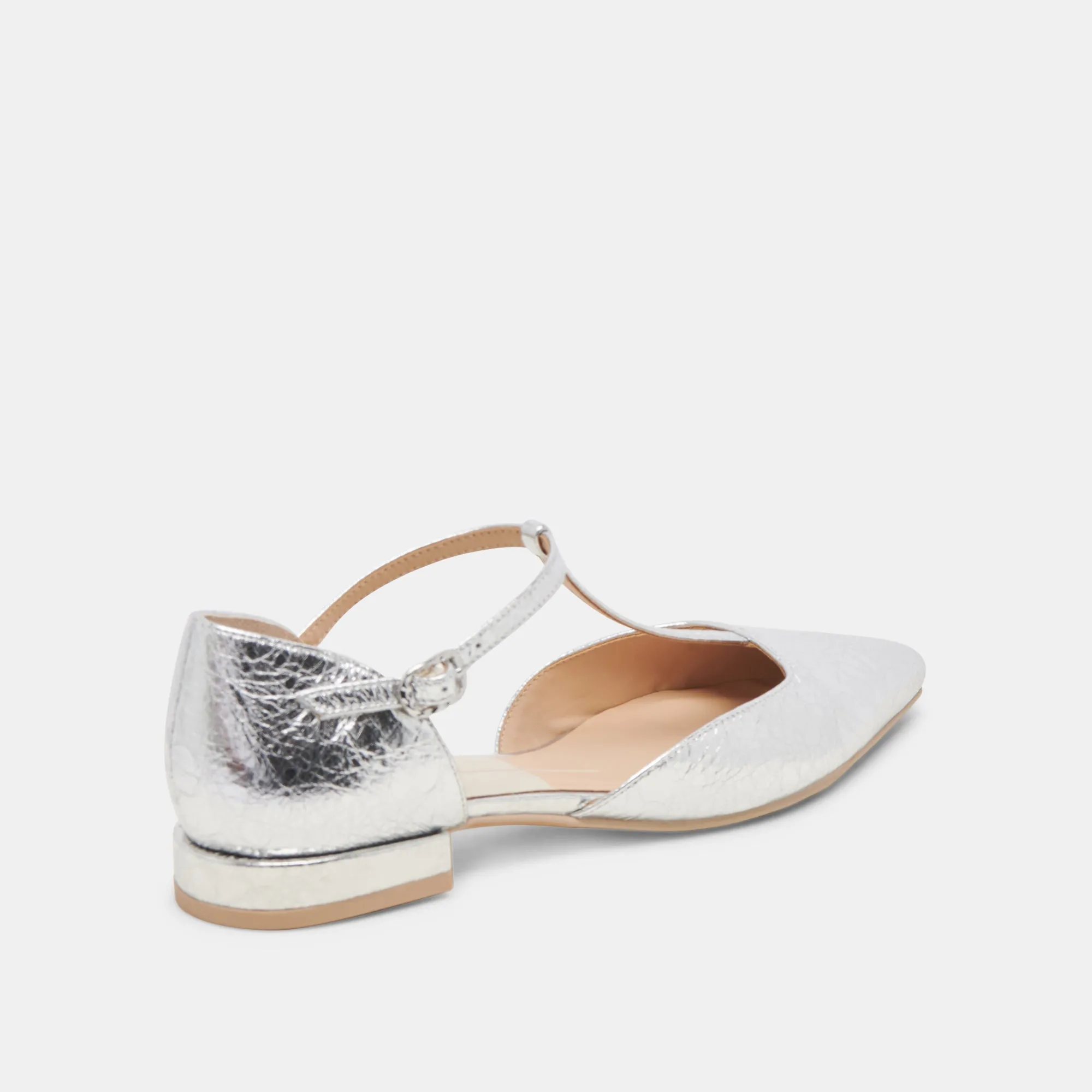 PEATY FLATS CUIR ARGENTÉ VIEILLI