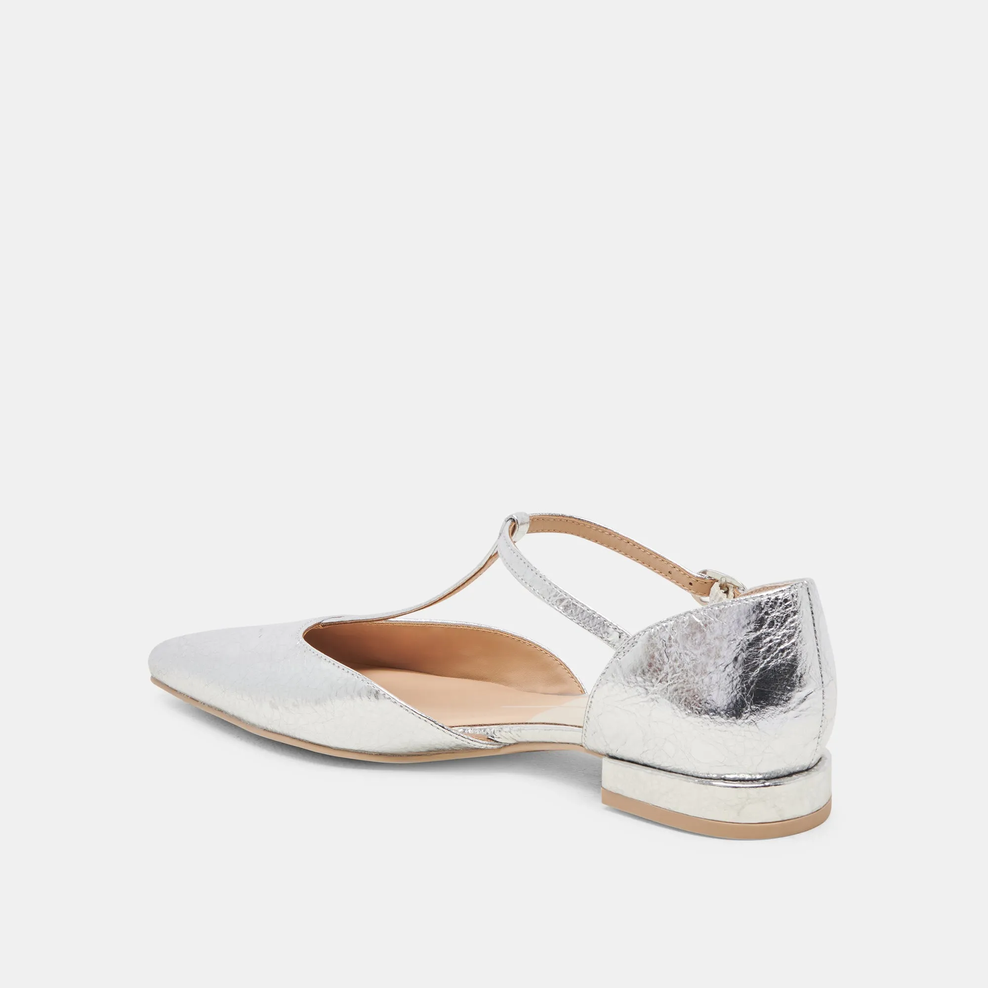 PEATY FLATS CUIR ARGENTÉ VIEILLI