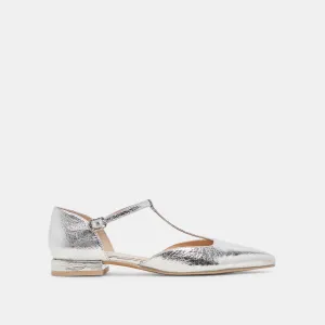 PEATY FLATS CUIR ARGENTÉ VIEILLI