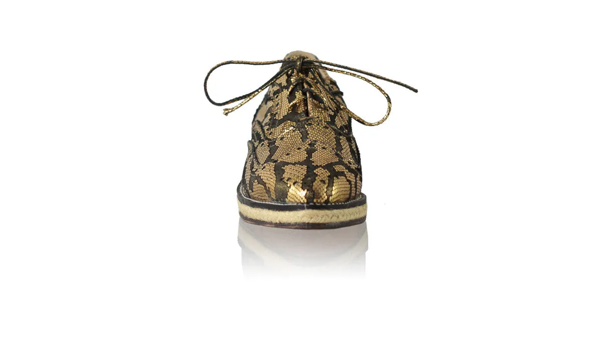 Pedro avec cordon en jute de 25 mm plat - Imitation serpent noir et or
