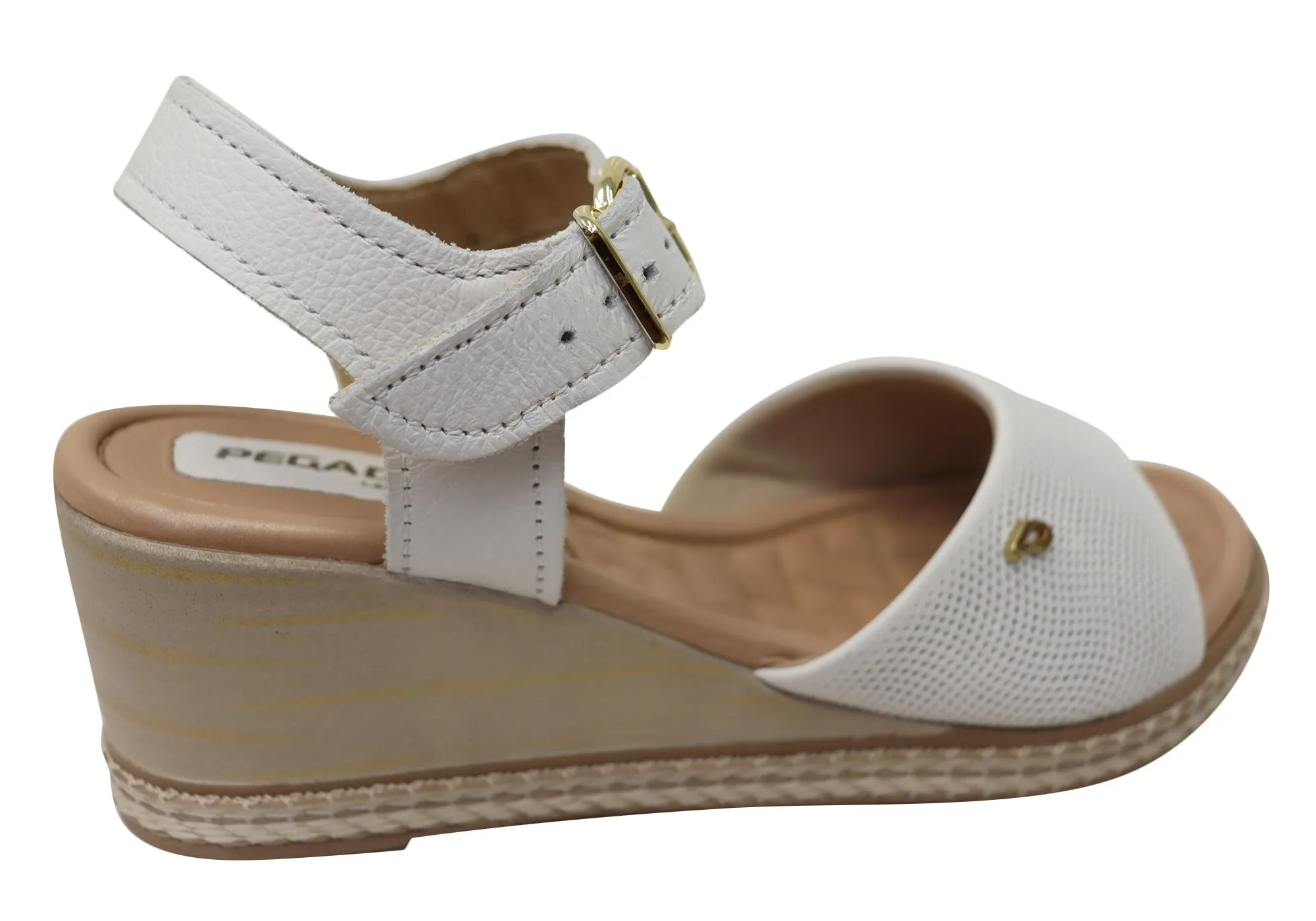 Pegada Jeevany Sandales Femme Brésiliennes Confortables à Talon Compensé en Cuir Pegada