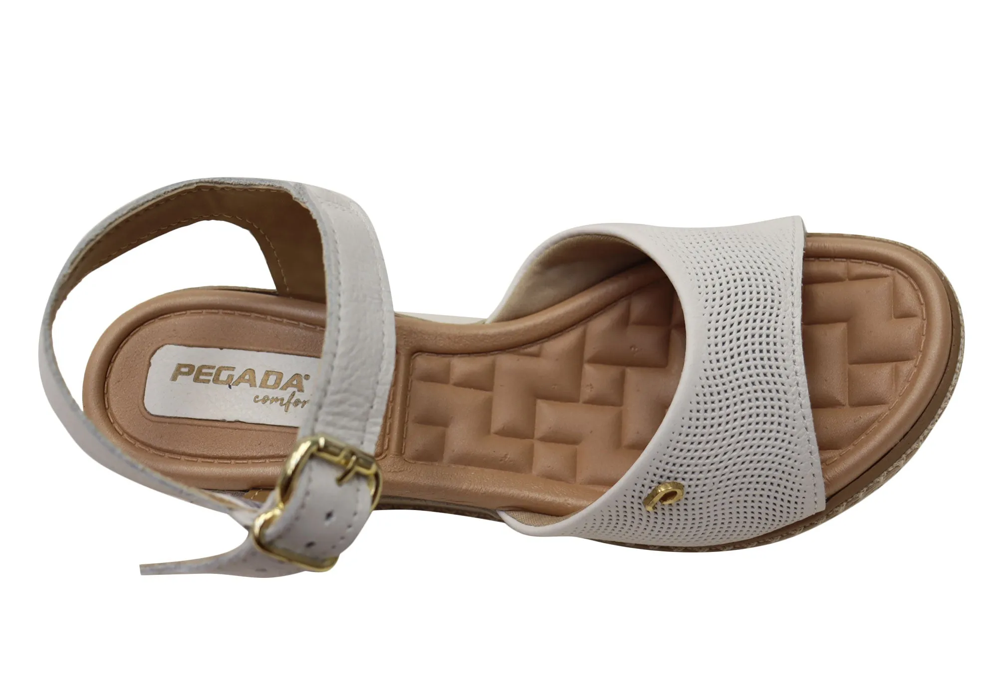 Pegada Jeevany Sandales Femme Brésiliennes Confortables à Talon Compensé en Cuir Pegada