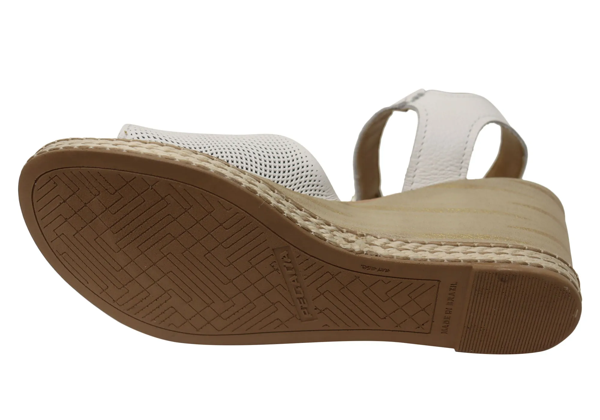 Pegada Jeevany Sandales Femme Brésiliennes Confortables à Talon Compensé en Cuir Pegada