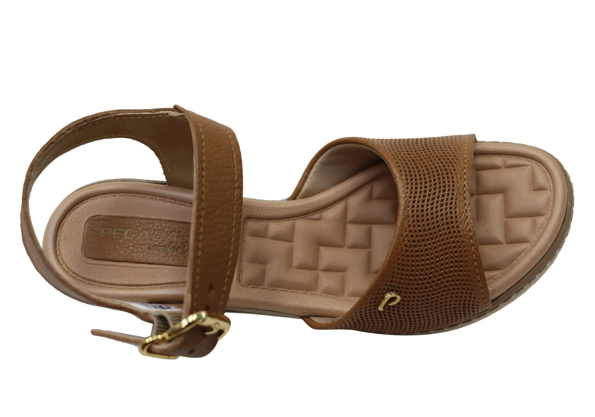 Pegada Jeevany Sandales Femme Brésiliennes Confortables à Talon Compensé en Cuir Pegada
