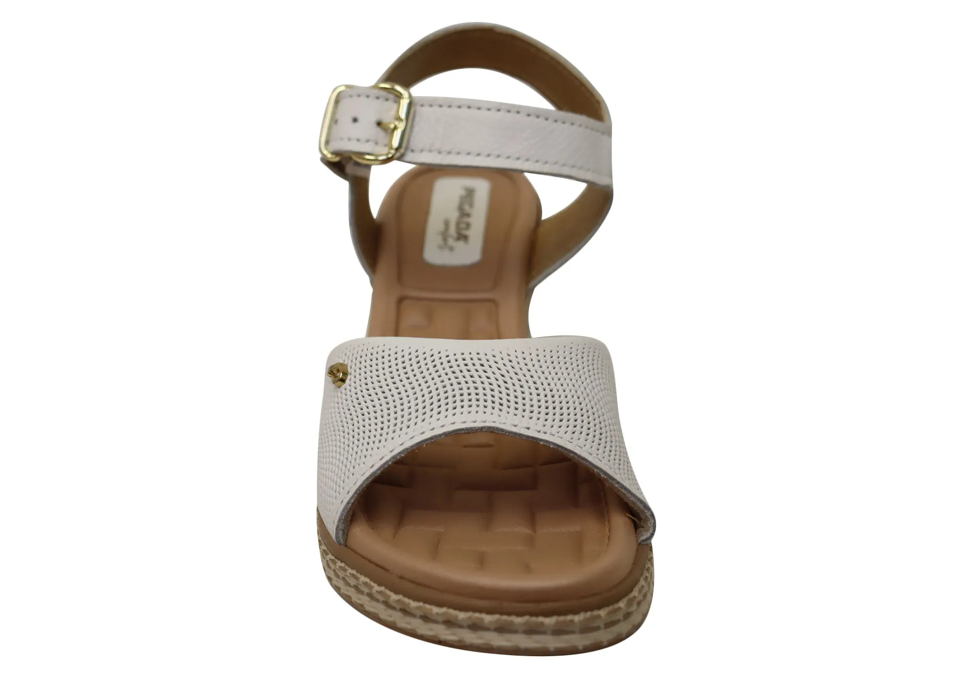 Pegada Jeevany Sandales Femme Brésiliennes Confortables à Talon Compensé en Cuir Pegada