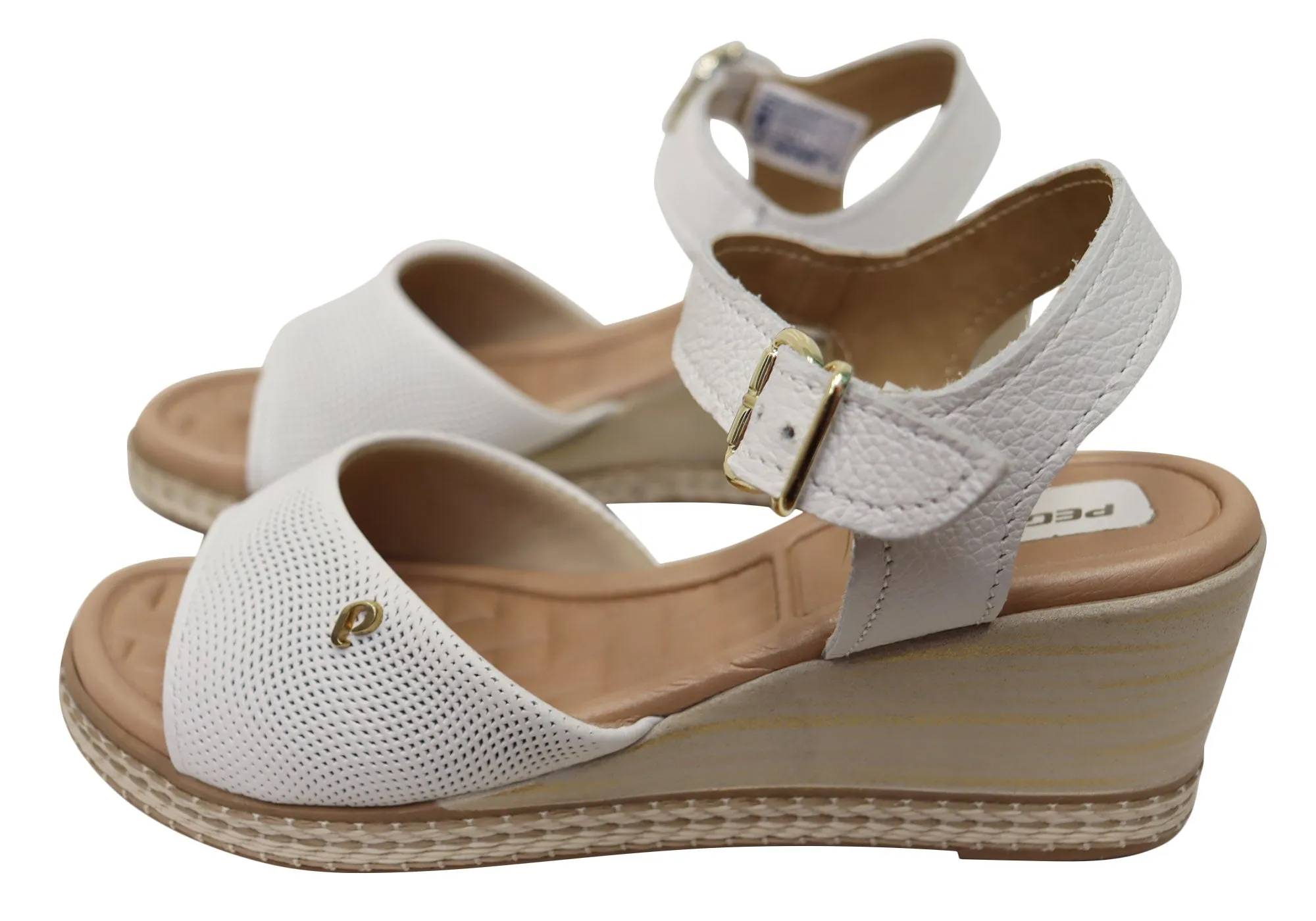 Pegada Jeevany Sandales Femme Brésiliennes Confortables à Talon Compensé en Cuir Pegada