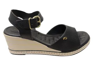 Pegada Jeevany Sandales Femme Brésiliennes Confortables à Talon Compensé en Cuir Pegada