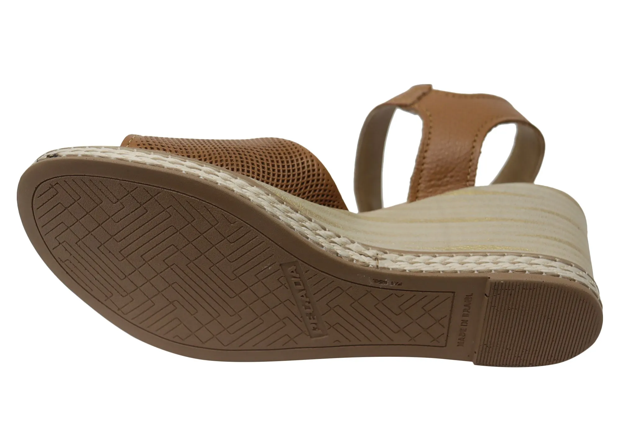 Pegada Jeevany Sandales Femme Brésiliennes Confortables à Talon Compensé en Cuir Pegada