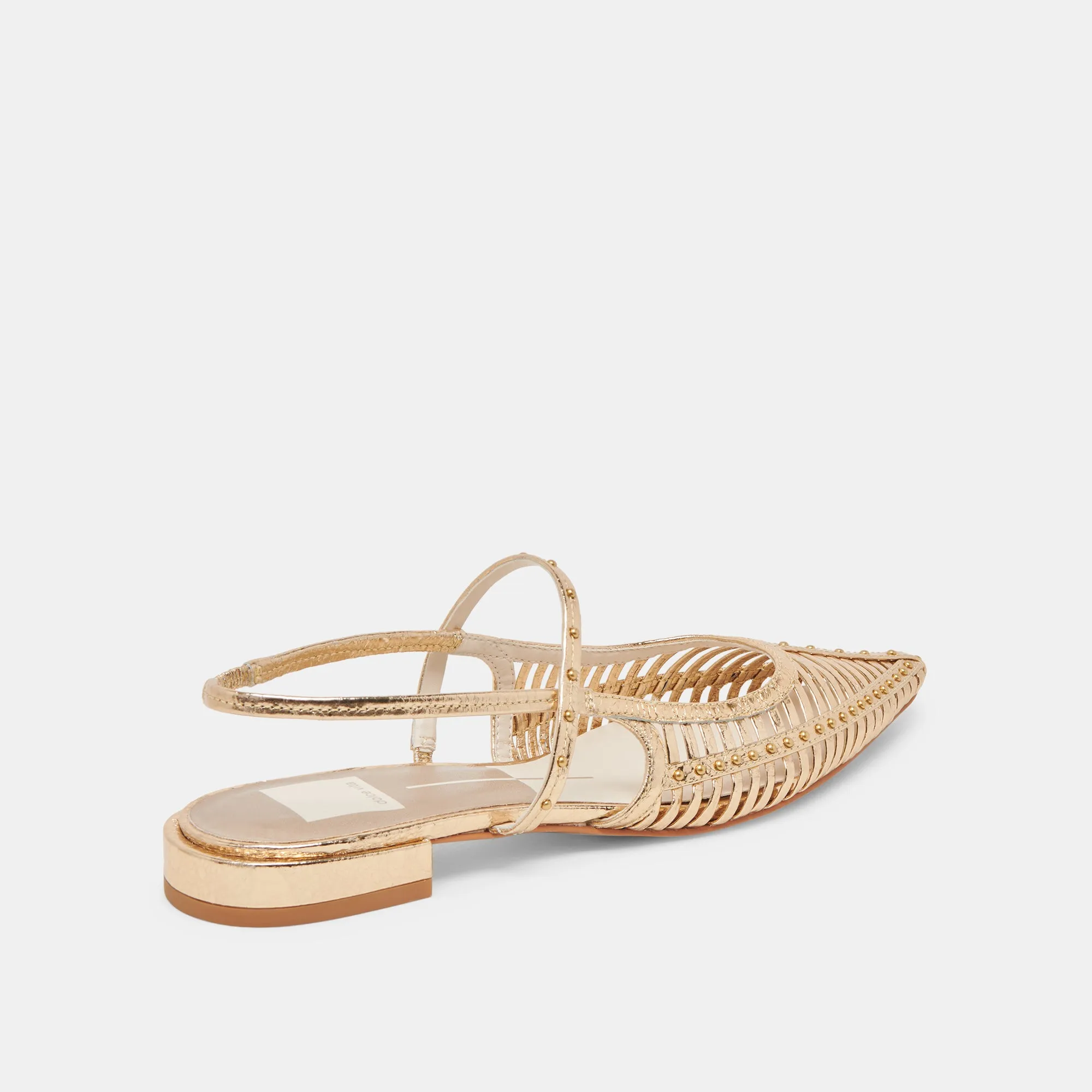 PHINLY FLATS CUIR DORÉ VIEILLI