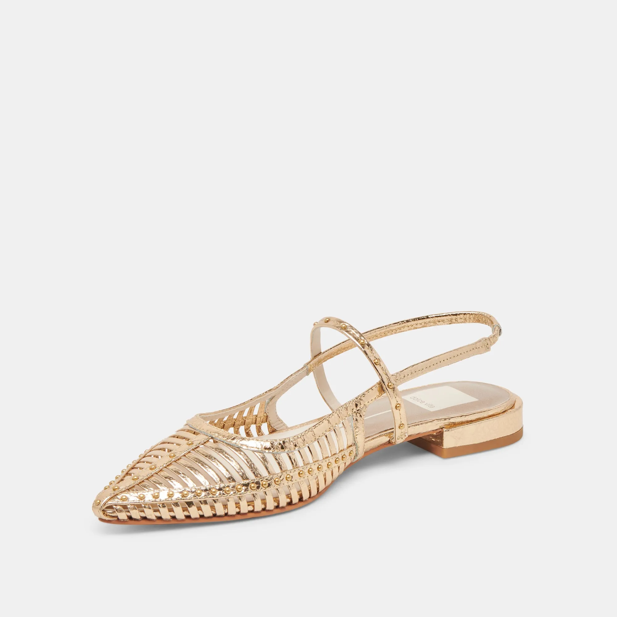 PHINLY FLATS CUIR DORÉ VIEILLI