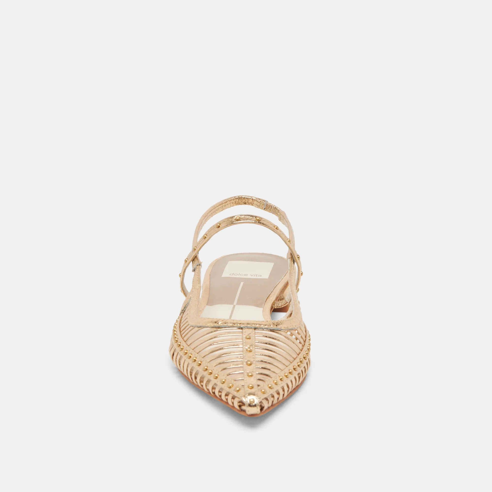 PHINLY FLATS CUIR DORÉ VIEILLI