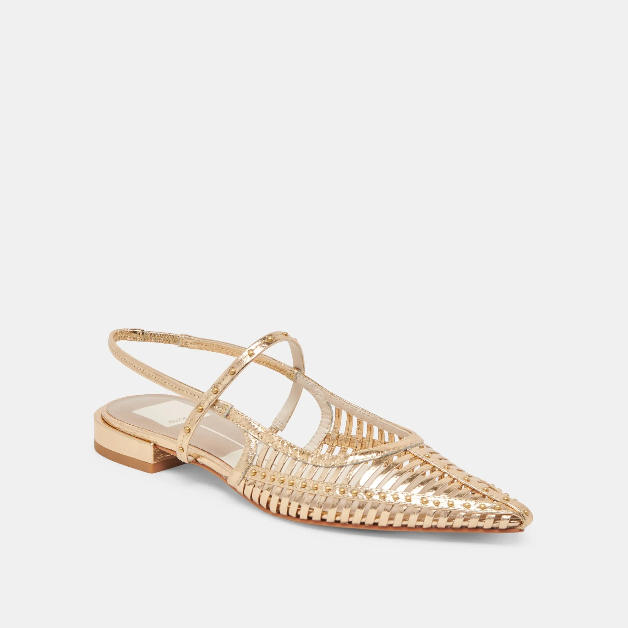 PHINLY FLATS CUIR DORÉ VIEILLI