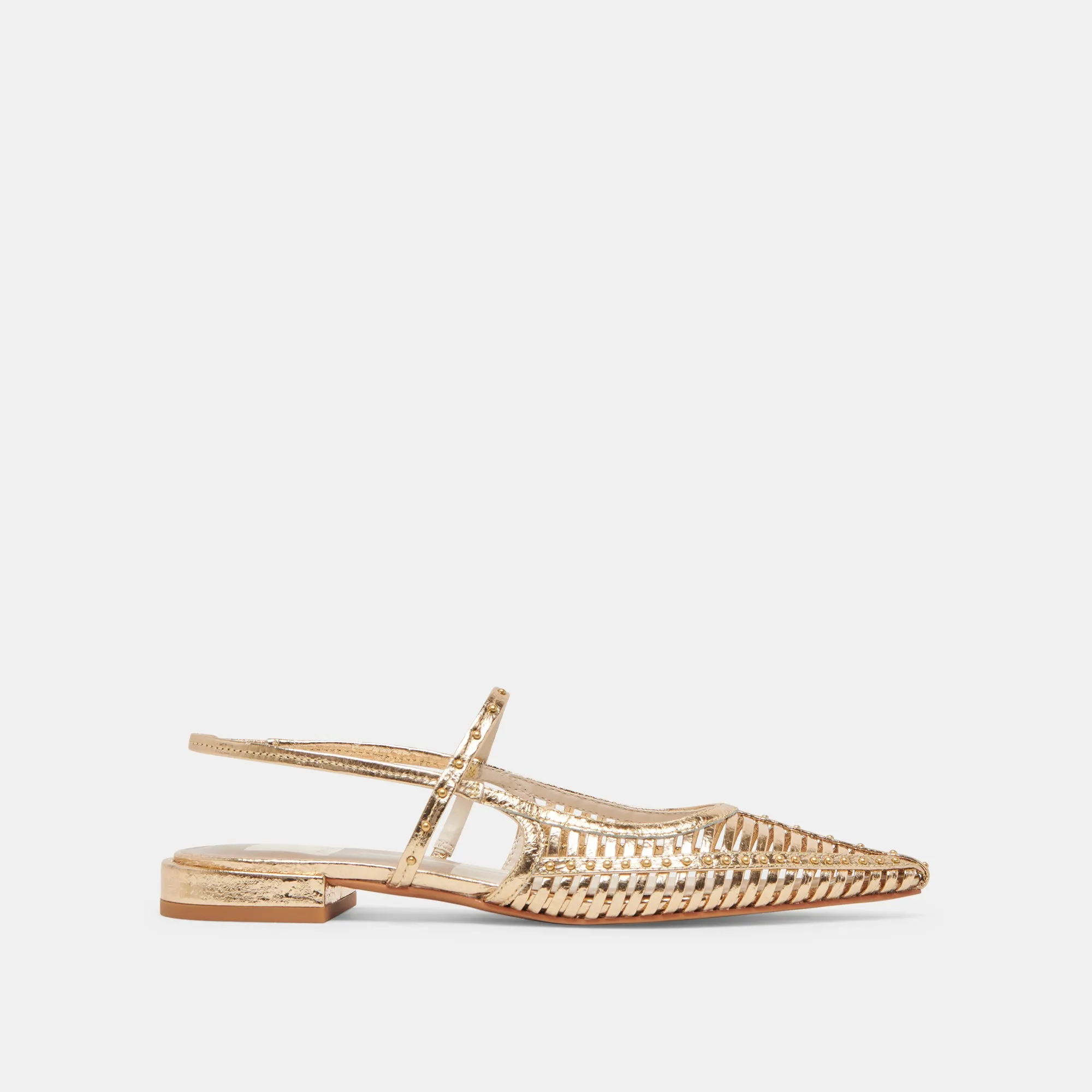 PHINLY FLATS CUIR DORÉ VIEILLI