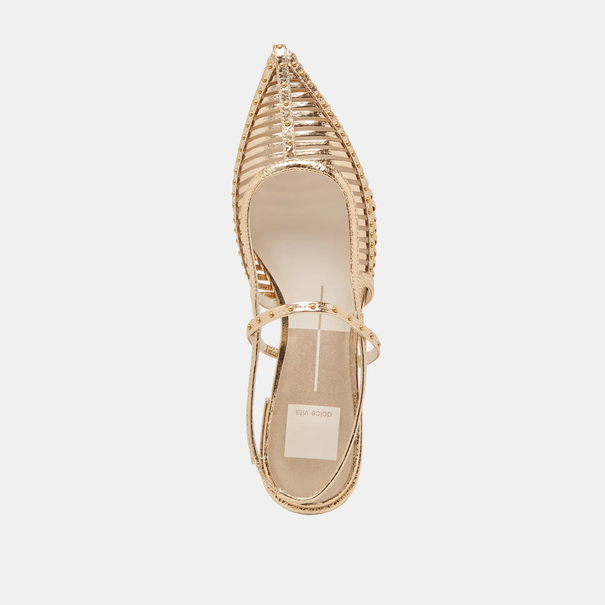 PHINLY FLATS CUIR DORÉ VIEILLI