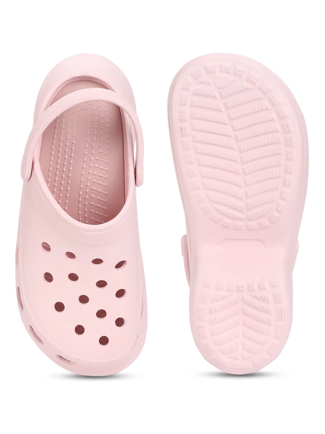 Mules en PU rose à enfiler style Crocs (TC-RS3479-PNK)