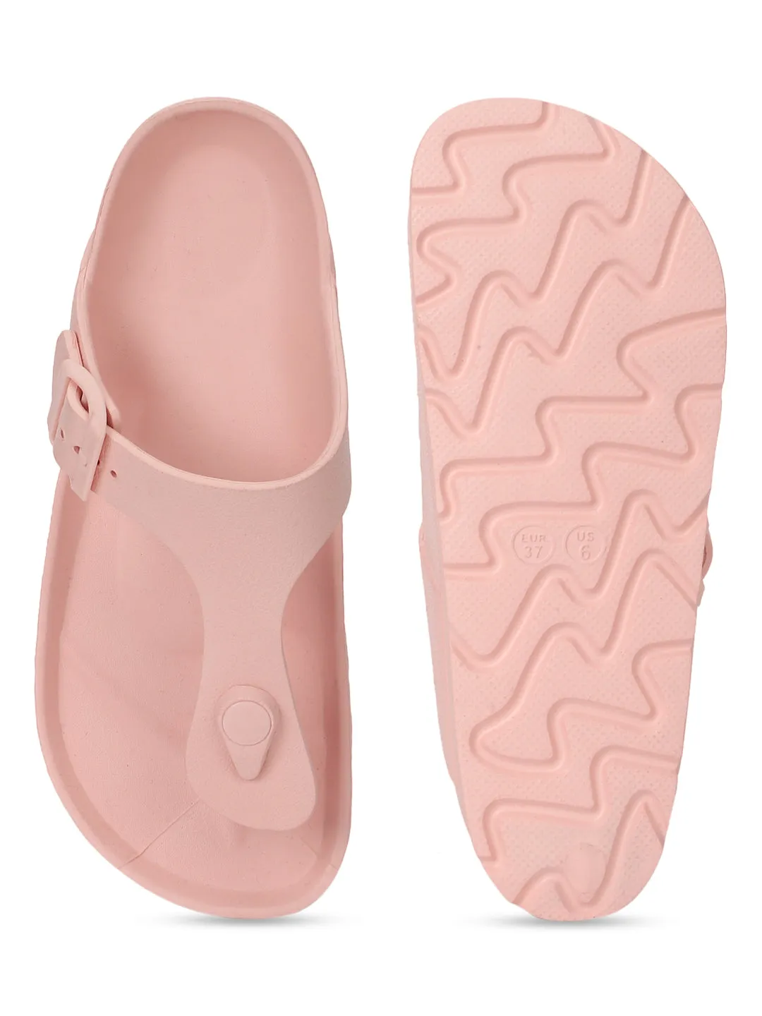 Ballerines en PU rose à enfiler (TC-RS3480-PNK)