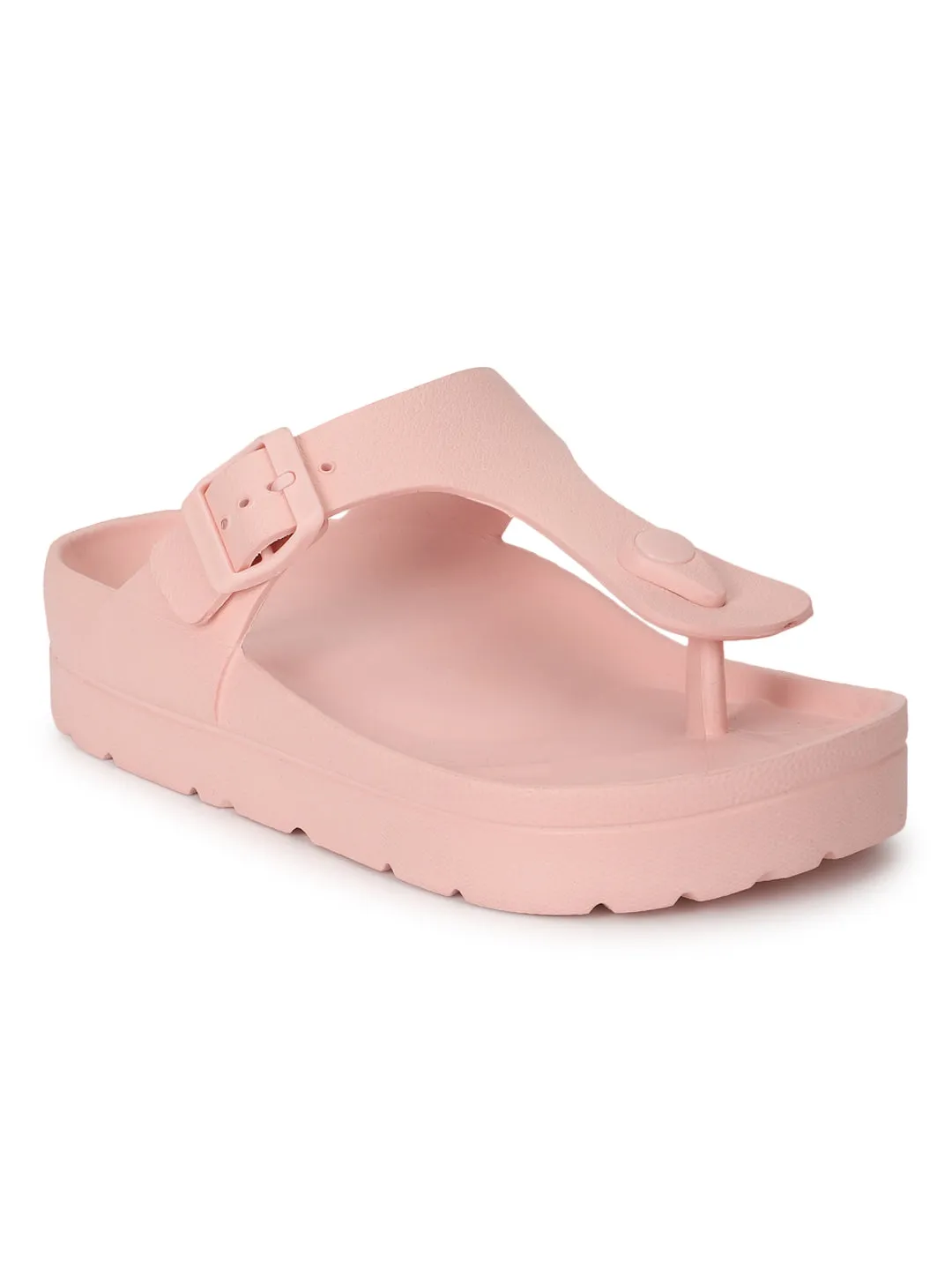 Ballerines en PU rose à enfiler (TC-RS3480-PNK)
