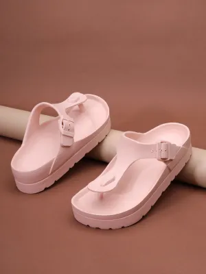 Ballerines en PU rose à enfiler (TC-RS3480-PNK)