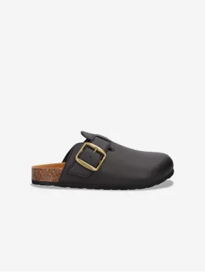 Poda Mules Unisex Vegan en Cuir de Pomme | Noir