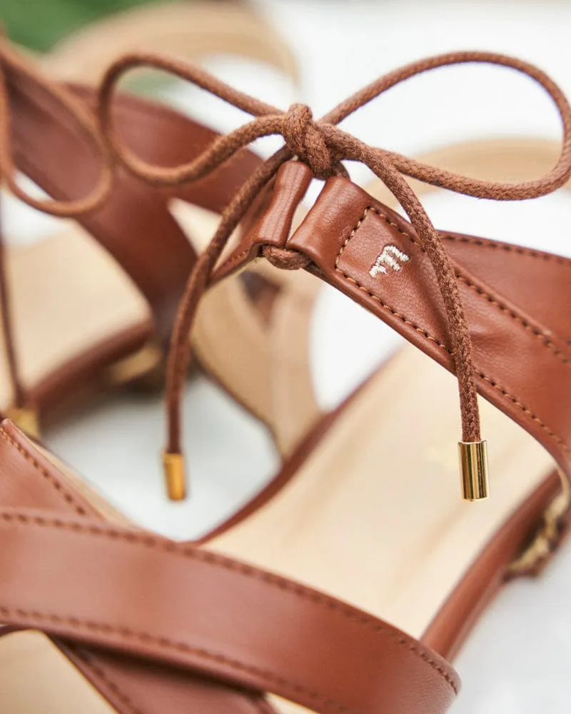 Sandales Gladiateur en Simili-Cuir Vegan Primrose | Camel