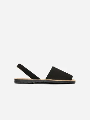 Sandales menorquines en suédine vegan pour femmes Rambu | Noir