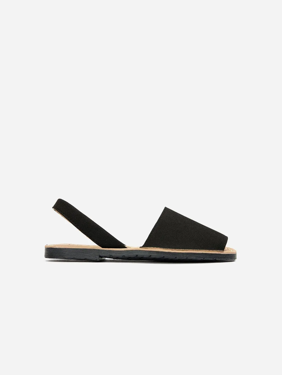 Sandales menorquines en suédine vegan pour femmes Rambu | Noir