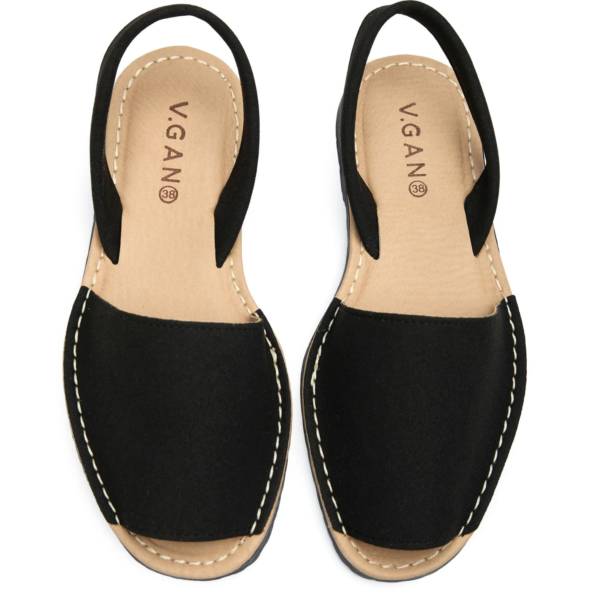 Sandales menorquines en suédine vegan pour femmes Rambu | Noir