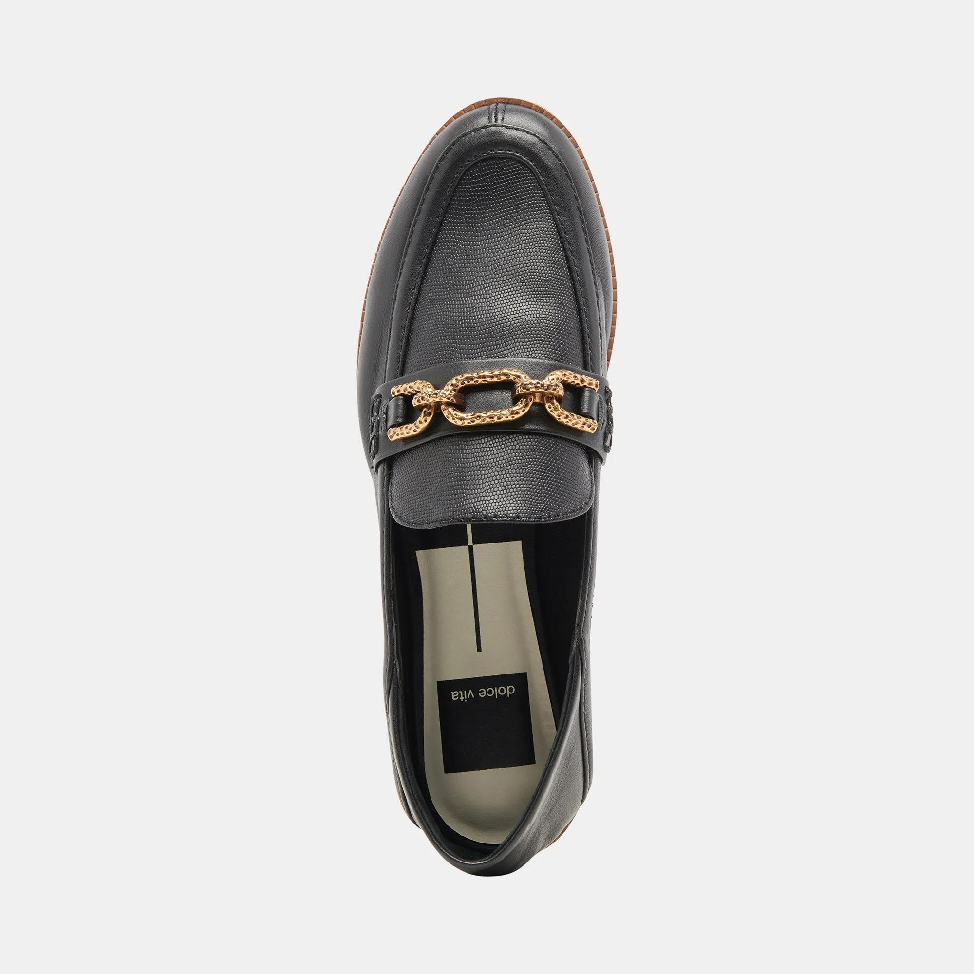 REIGN FLATS CUIR NOIR
