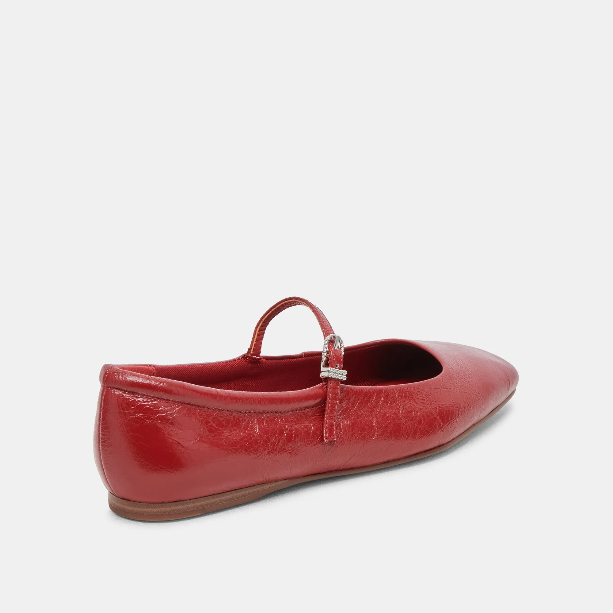 BALLERINES REYES ROUGE VERNIS FROISSÉ