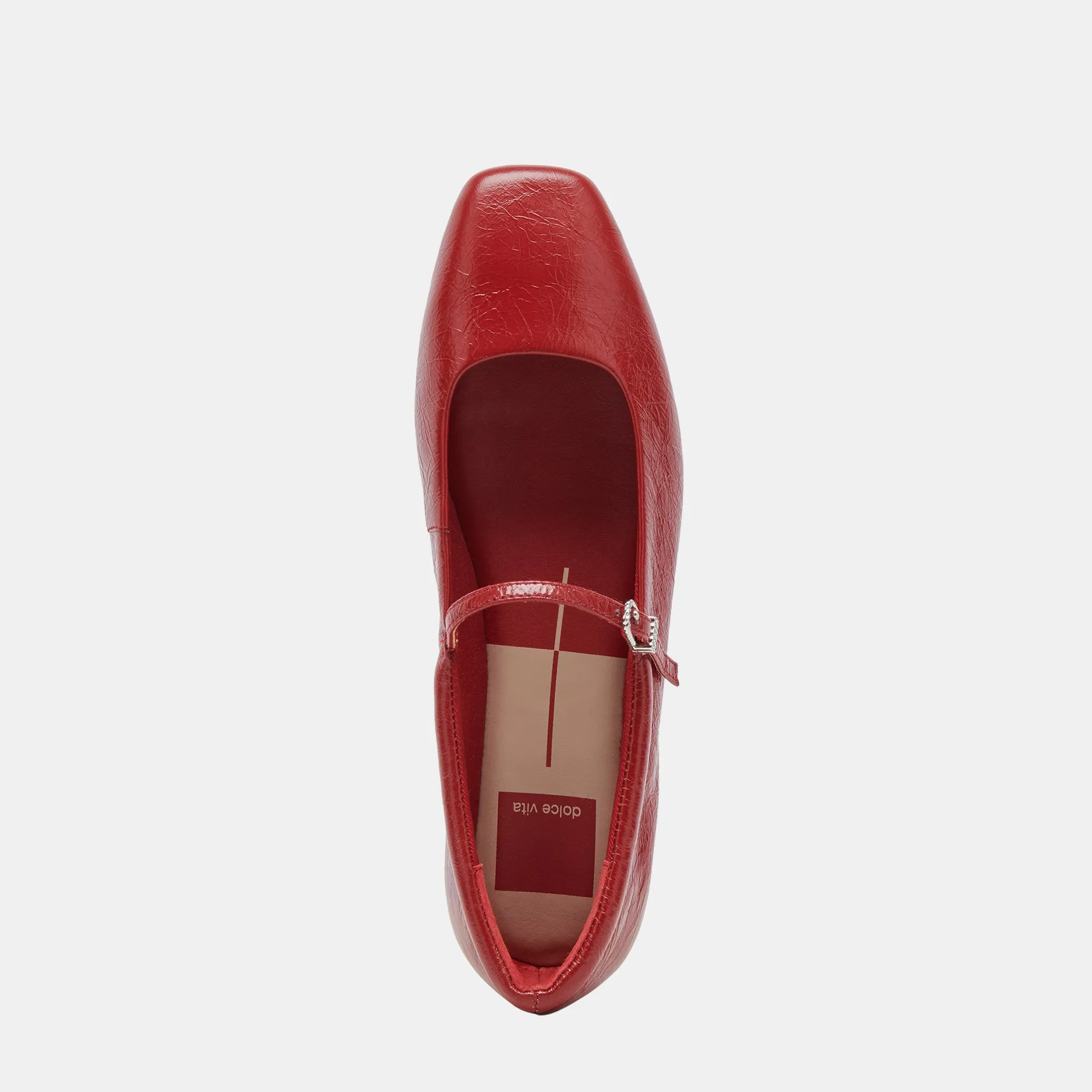 BALLERINES REYES ROUGE VERNIS FROISSÉ