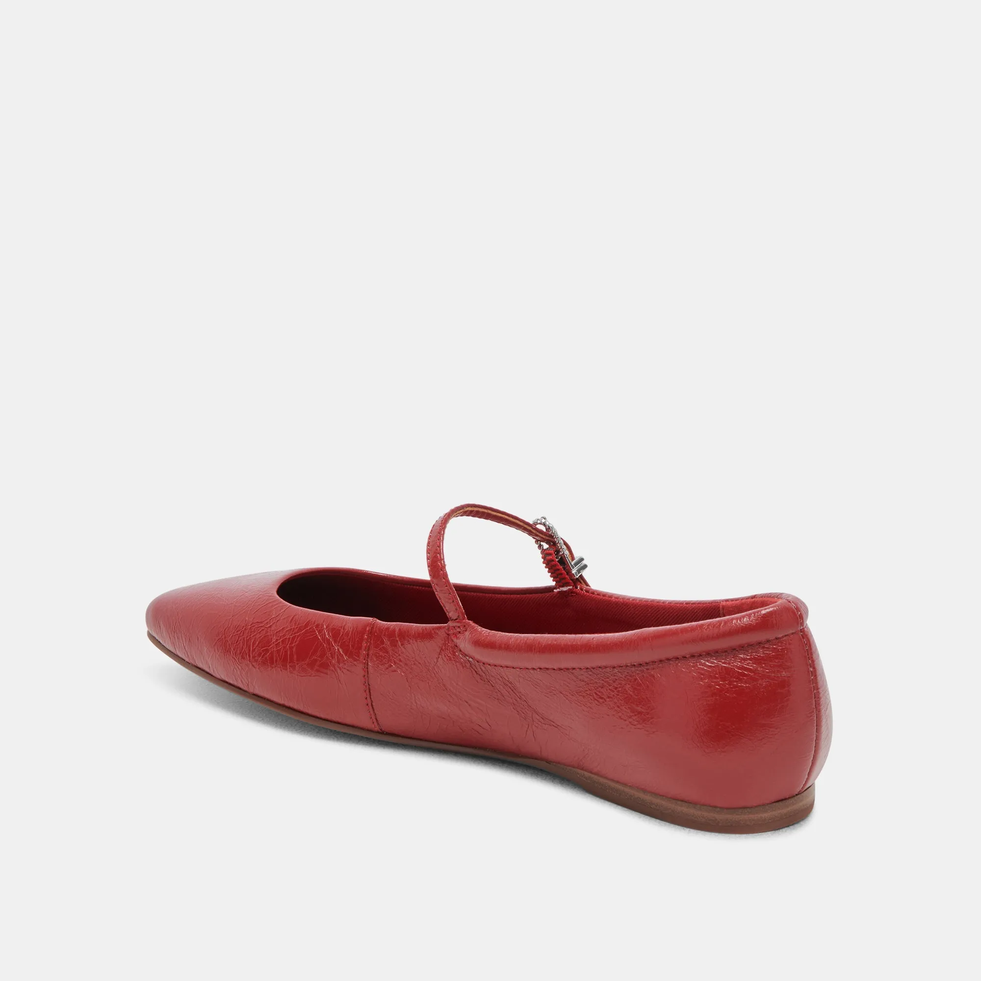 BALLERINES REYES ROUGE VERNIS FROISSÉ