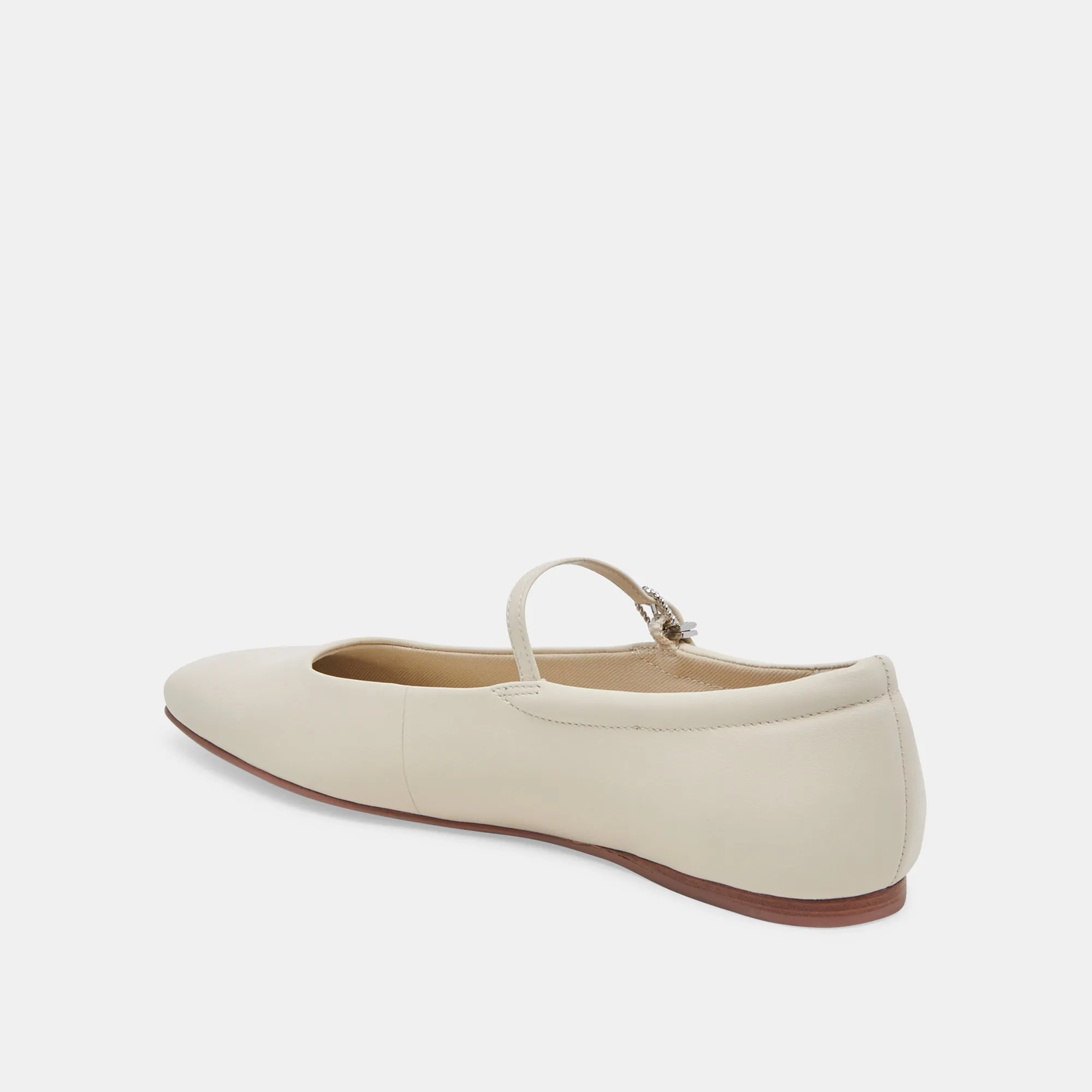 REYES BALLERINES LARGES EN CUIR IVOIRE