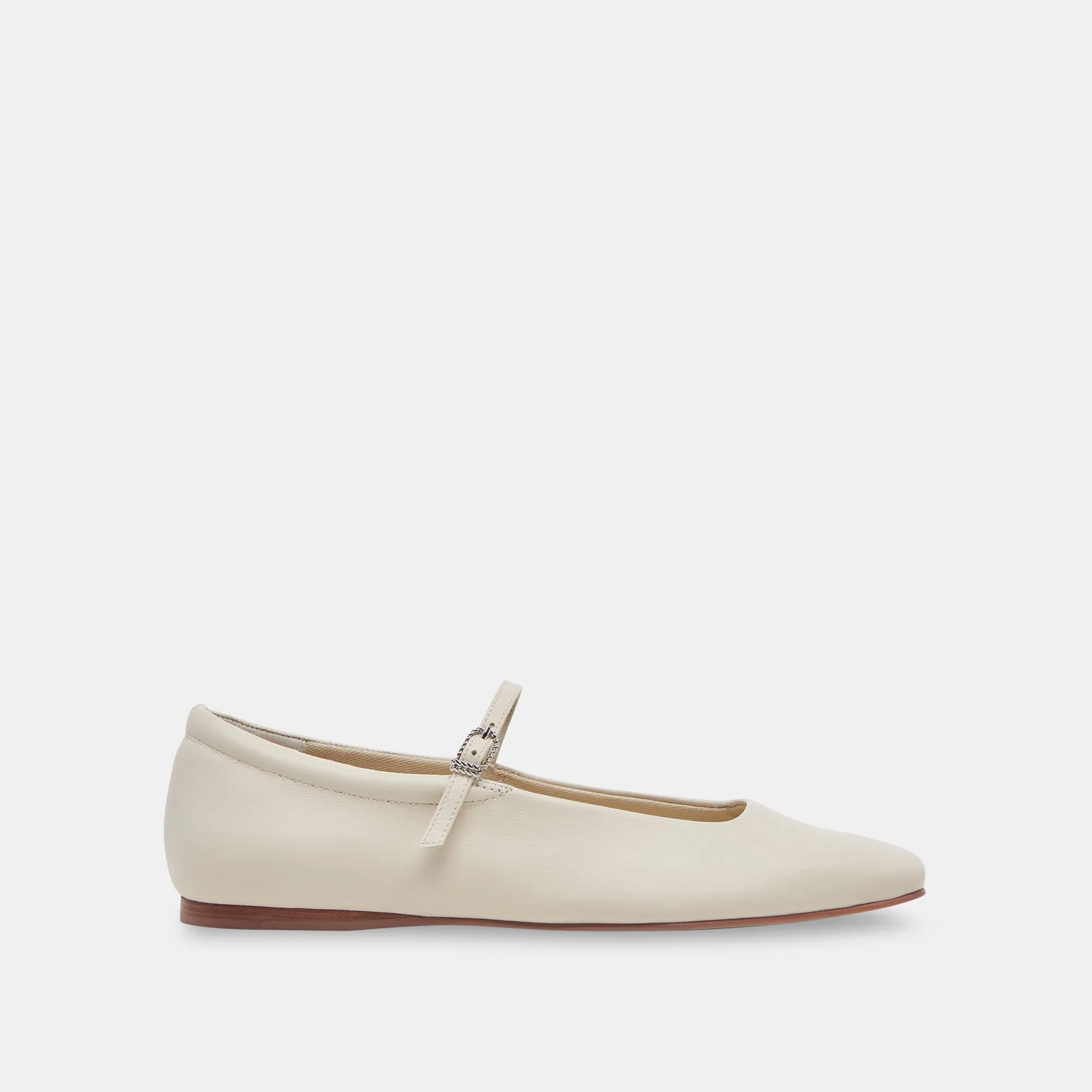 REYES BALLERINES LARGES EN CUIR IVOIRE