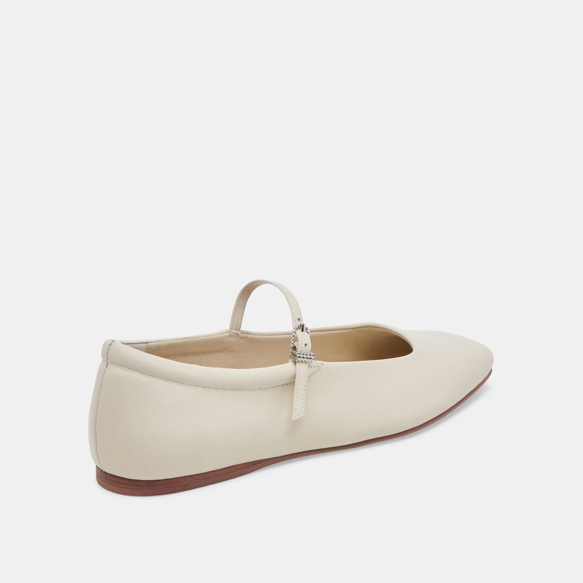 REYES BALLERINES LARGES EN CUIR IVOIRE