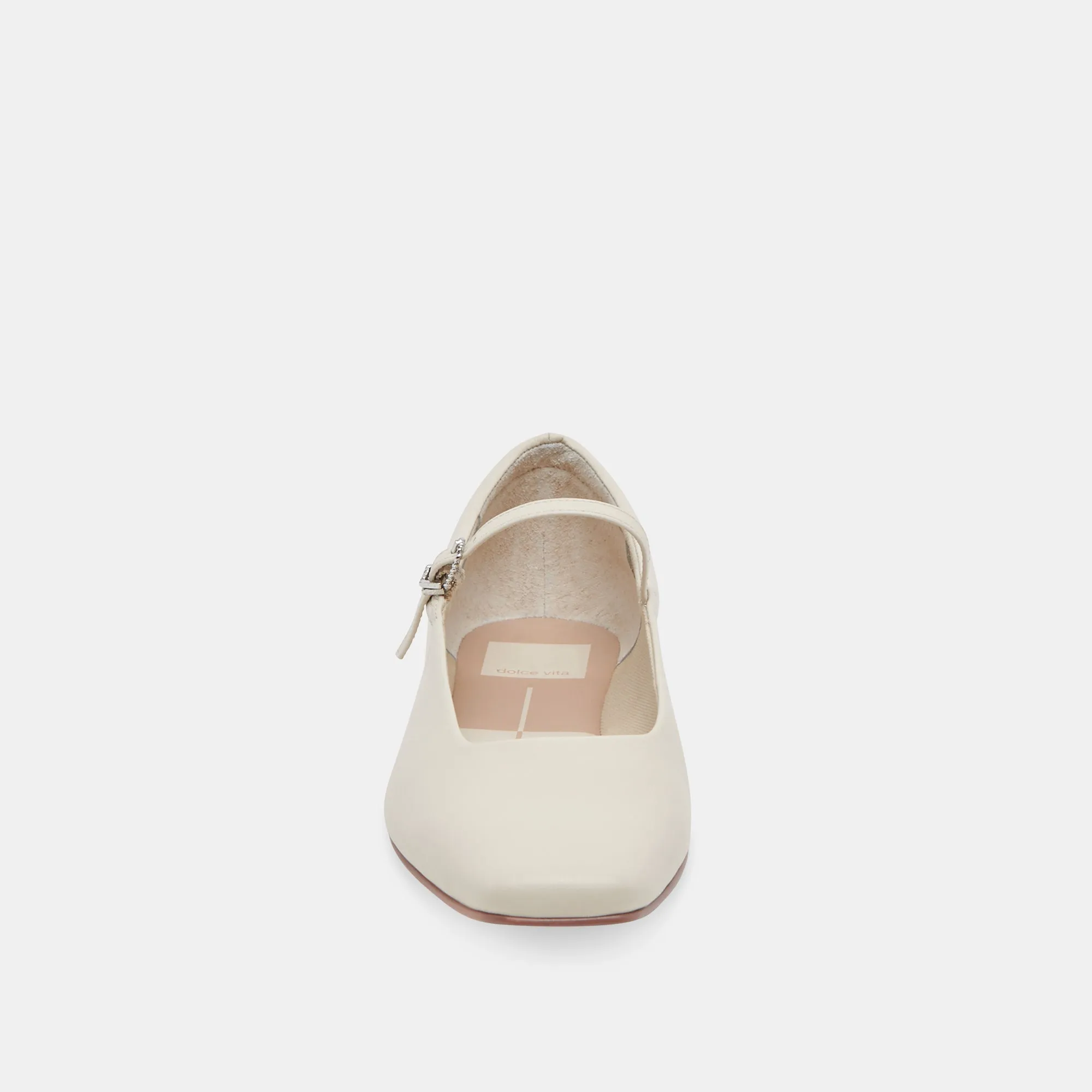 REYES BALLERINES LARGES EN CUIR IVOIRE