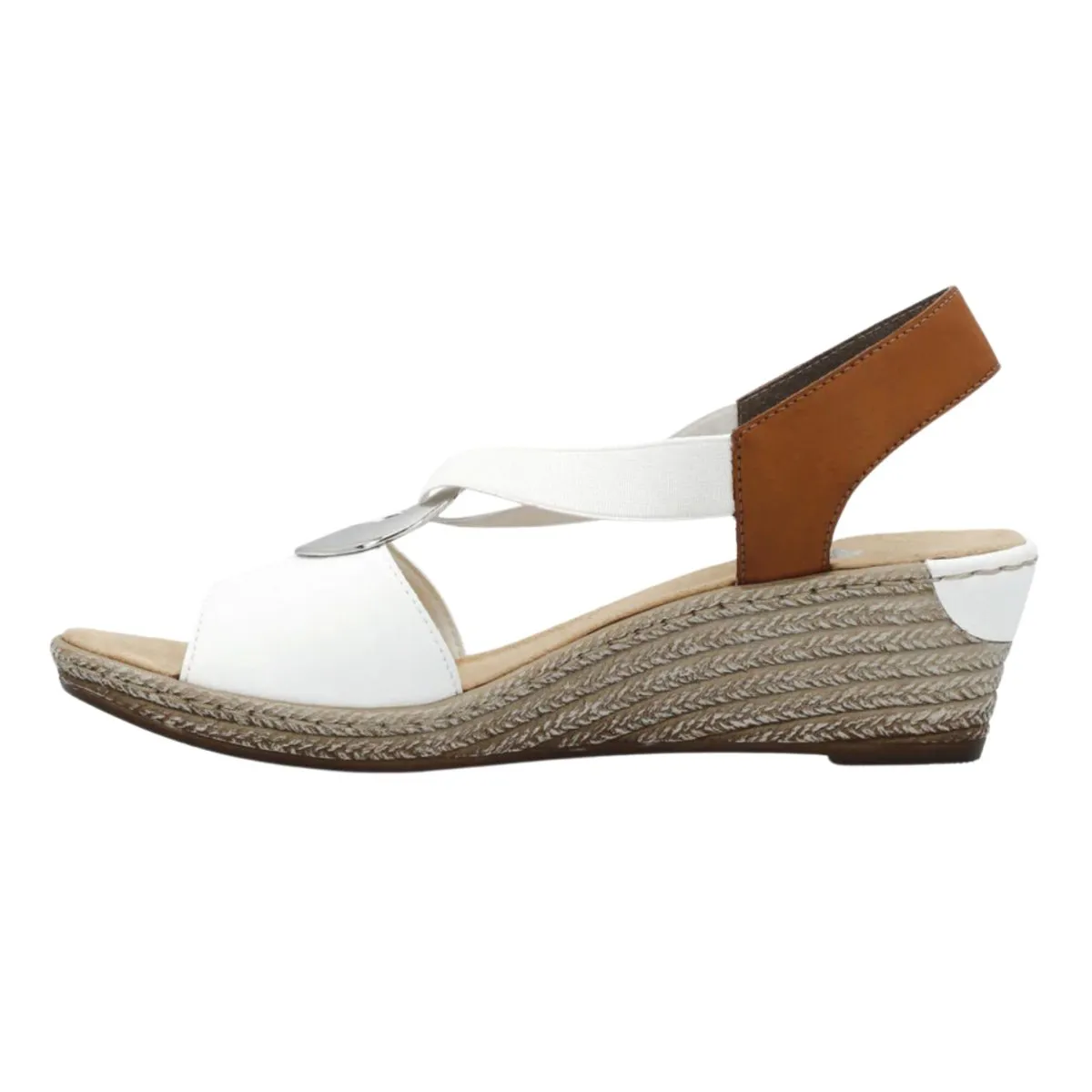 Rieker Femme 624H6-81 Cuir Blanc/Beige