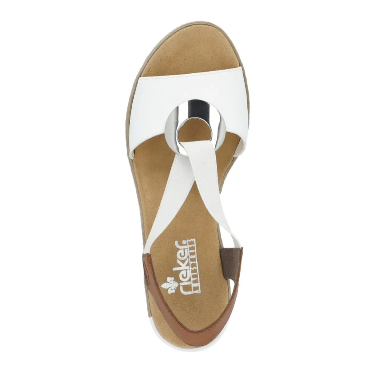 Rieker Femme 624H6-81 Cuir Blanc/Beige