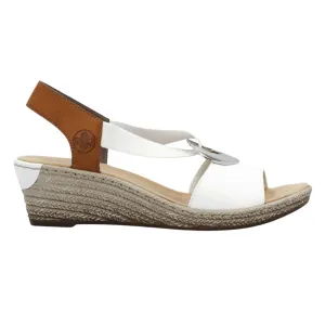 Rieker Femme 624H6-81 Cuir Blanc/Beige