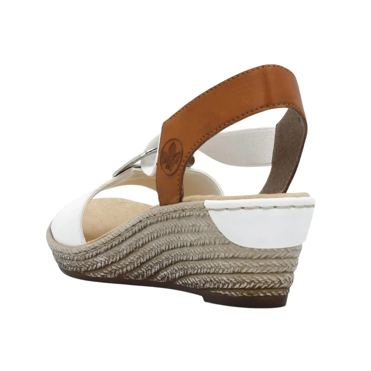 Rieker Femme 624H6-81 Cuir Blanc/Beige