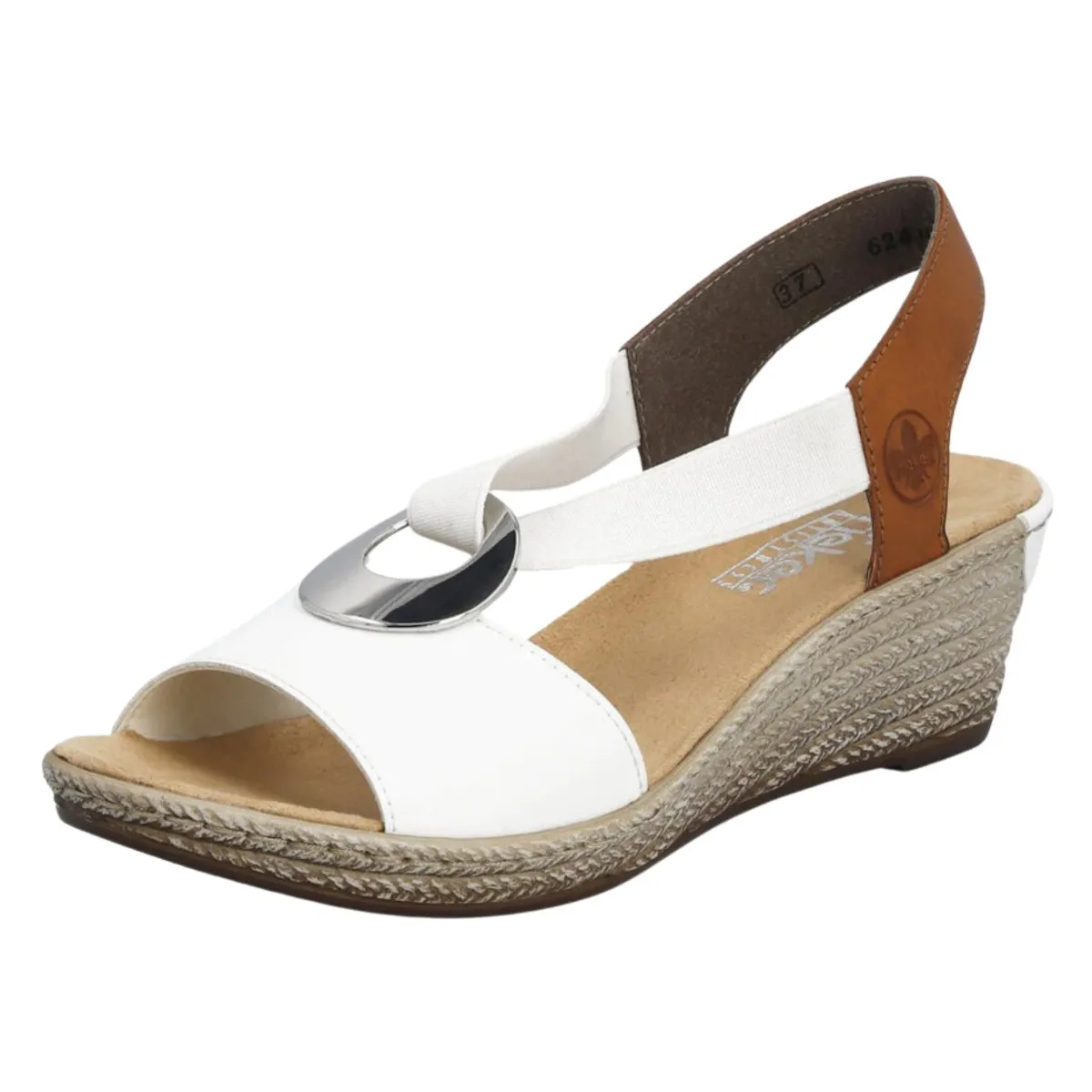 Rieker Femme 624H6-81 Cuir Blanc/Beige