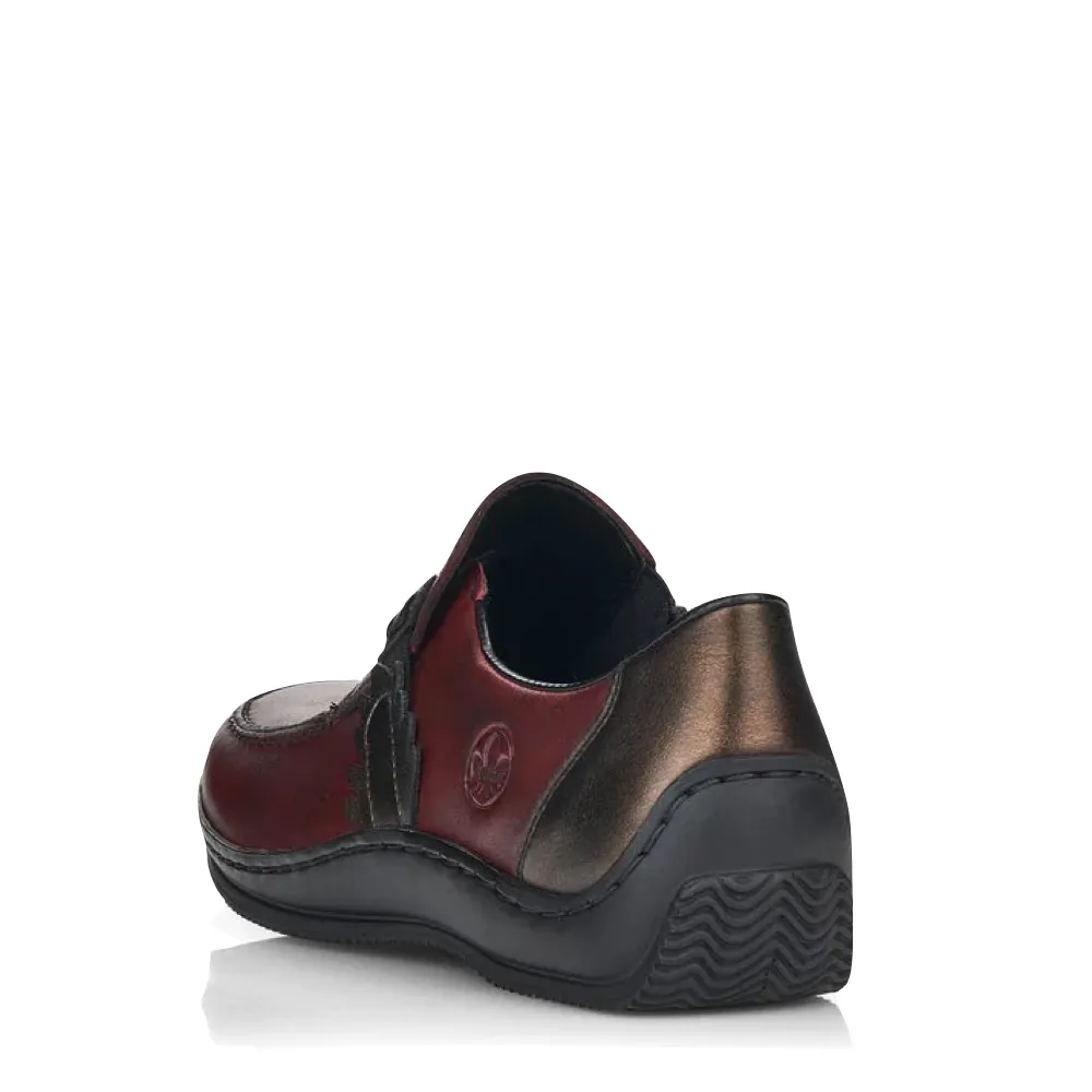Rieker Femme Celia 59 Mocassin en Vin Rouge