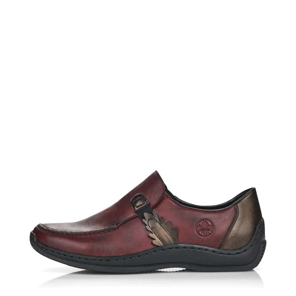 Rieker Femme Celia 59 Mocassin en Vin Rouge