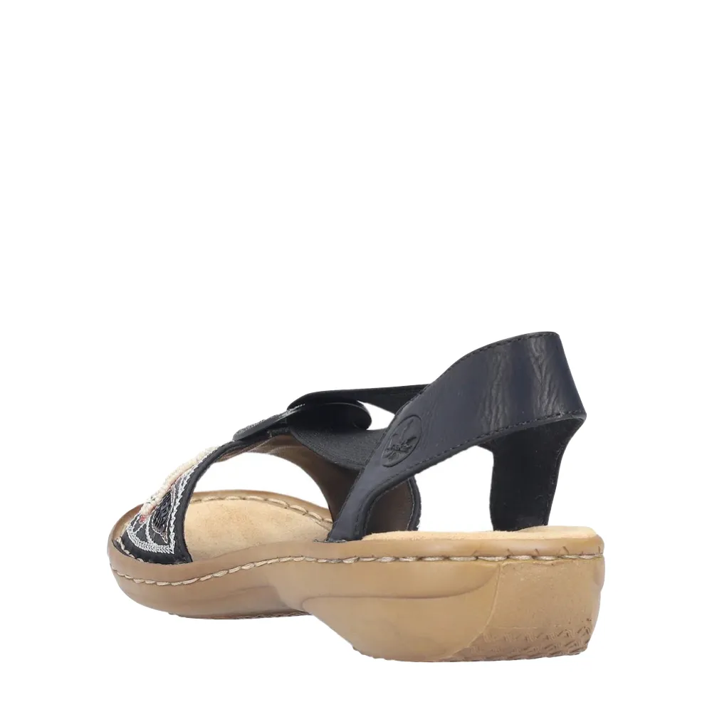 Rieker Sandale Regina B4 pour Femme en Noir