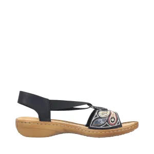 Rieker Sandale Regina B4 pour Femme en Noir