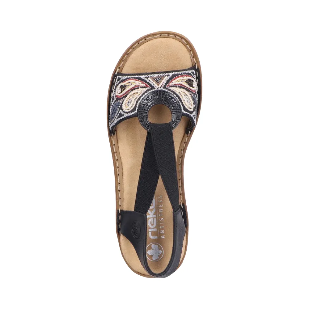 Rieker Sandale Regina B4 pour Femme en Noir