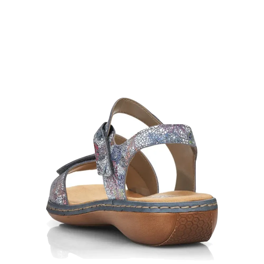 Rieker Sandale Regina C7 pour Femme en Bleu Multicolore