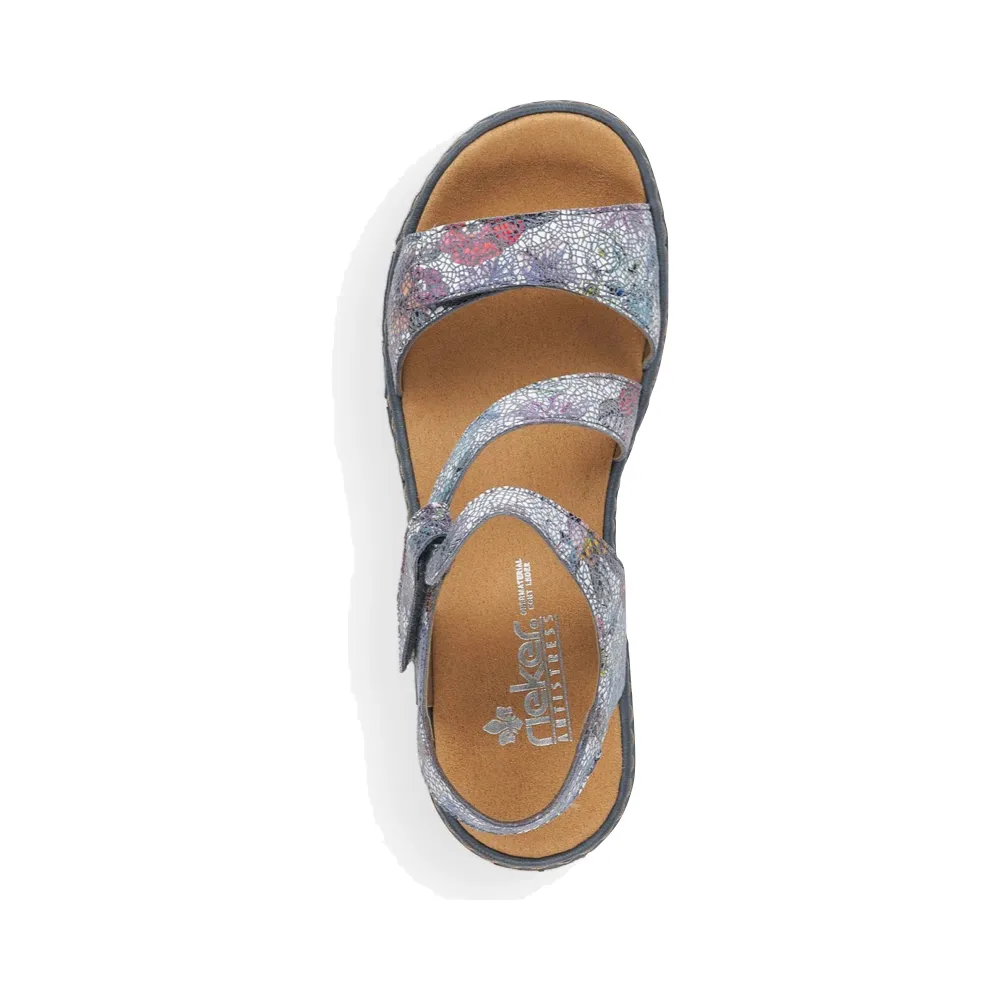 Rieker Sandale Regina C7 pour Femme en Bleu Multicolore