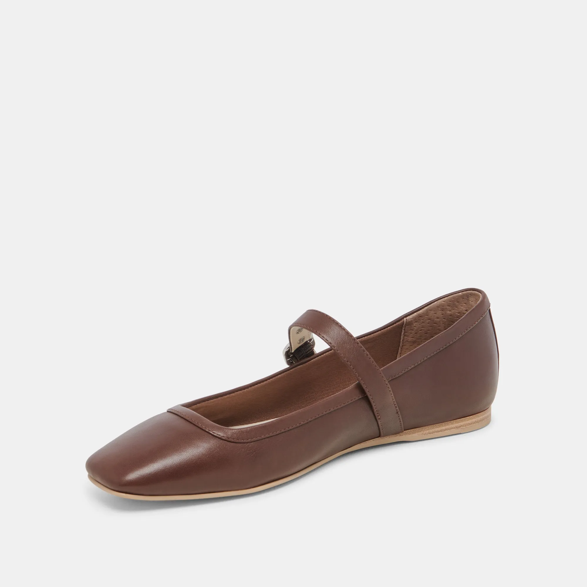 BALLERINES RODNI EN CUIR MARRON FONCÉ